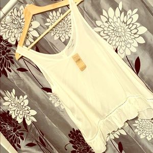 American Eagle sheer tank with button down back